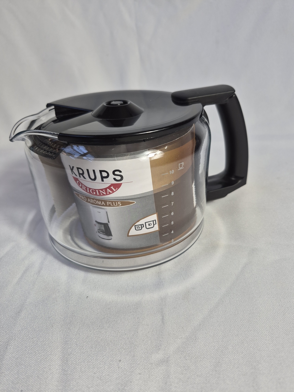 Krups F0344210F Pro Aroma 10 Cup Glass Carafe, Black Handle (Includes lid)
